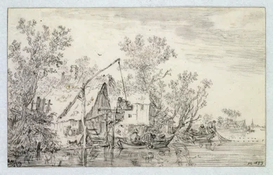 Paisaje fluvial boscoso, 1653